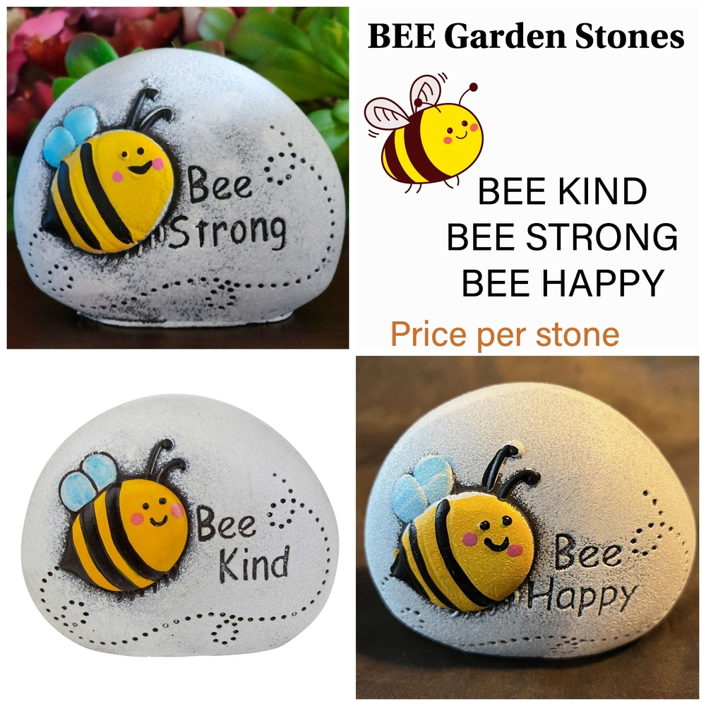 Bee Garden Stones - ONLY Bee Kind Left 4.5" x 3.5"